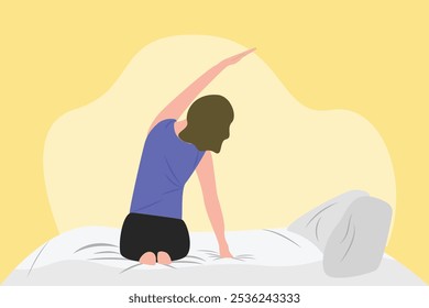 Wake Up concept. Colored flat vector illustration isolated.