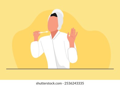 Wake Up concept. Colored flat vector illustration isolated.