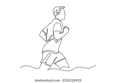 Wake Up concept. Single line draw design vector graphic illustration.