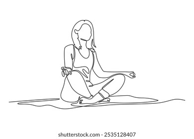 Wake Up concept. Single line draw design vector graphic illustration.