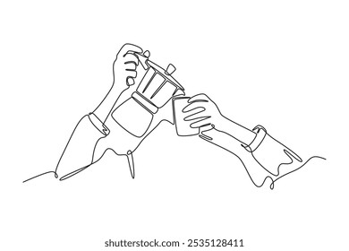 Wake Up concept. Single line draw design vector graphic illustration.