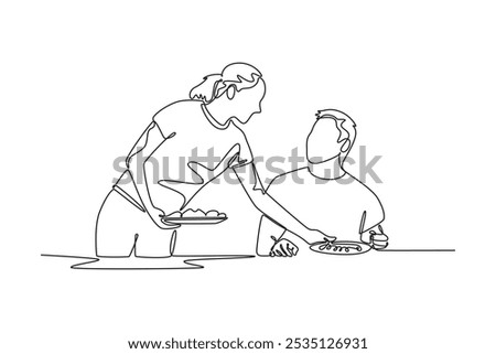 Wake Up concept. Single line draw design vector graphic illustration.