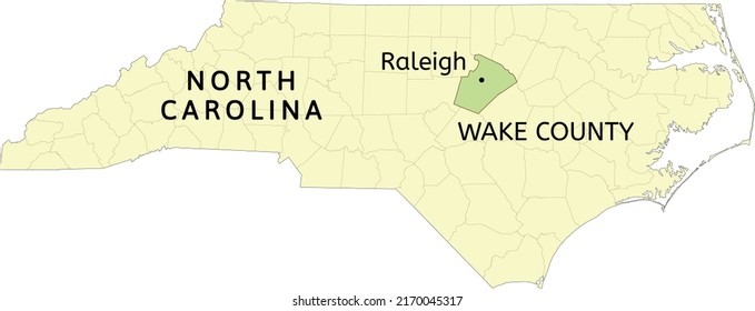 Wake County And City Of Raleigh Location On North Carolina State Map