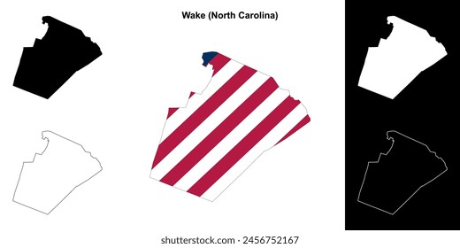 Wake County (North Carolina) outline map set