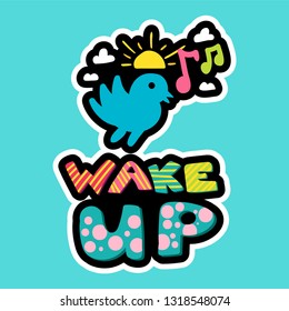 Wake up dash line sticker