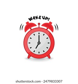 wake up and desk clock. wake up alarm clock. red desk clock with alarm