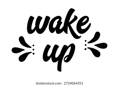 despertar mão escrevendo lettering ícone de texto no fundo branco.