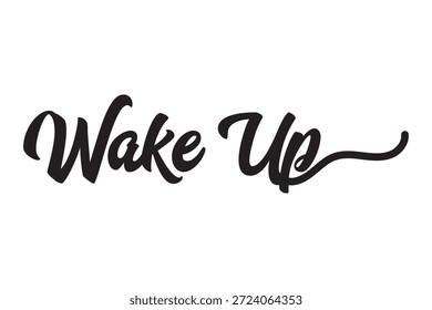 despertar mão escrevendo lettering ícone de texto no fundo branco.