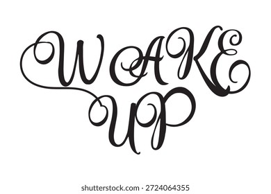 despertar mão escrevendo lettering ícone de texto no fundo branco.