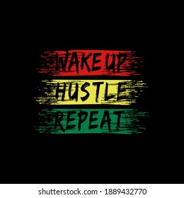 Wake up hustle repeat. Inspiring Motivation Quote Poster Template. Vector Typography Banner Design Concept for background, t shirt, mug etc