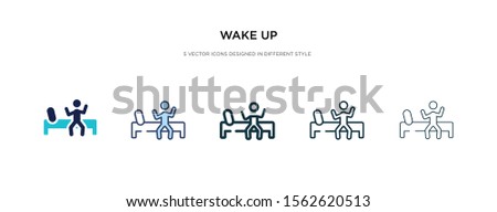 wake up icon in different style vector illustration. two colored and black wake up vector icons designed in filled, outline, line and stroke style can be used for web, mobile, ui