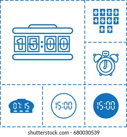 Wake icon. set of 6 wake filled and outline icons such as digital clock