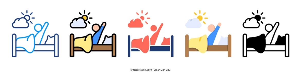 Wake Up Icon Set Multiple Style Collection Vector Illustration