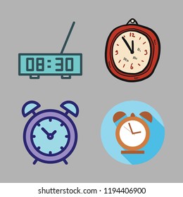 wake icon set. vector set about clock and alarm clock icons set.