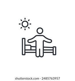 wake up icon. vector.Editable stroke.linear style sign for use web design,logo.Symbol illustration.