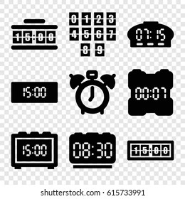 Wake icons set. set of 9 wake filled icons such as digital clock