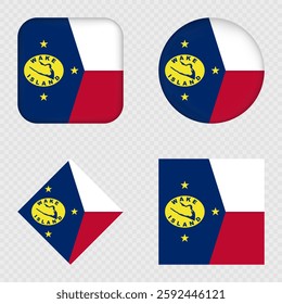 Wake Island Flag Icons Pack. Vector illustration.