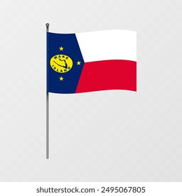 Bandera de Wake Island en asta. Ilustración vectorial.