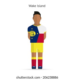Wake Island football player. Soccer uniform. Vector illustration.