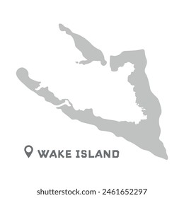 Wake island map icon vector illustration design. Wake island vector map illustration, country map silhouette with mark the capital city of Wake island inside. Every country in the world is here