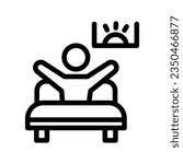 wake up line icon illustration vector graphic. Simple element illustration vector graphic, suitable for app, websites, and presentations isolated on white background