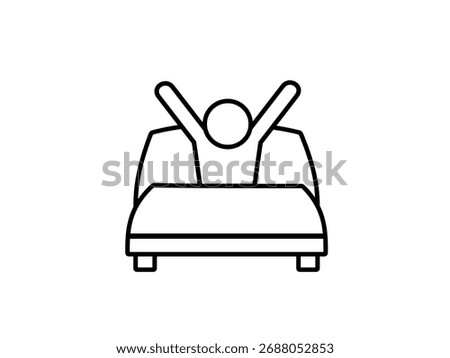 Wake up line icon isolated on white background.