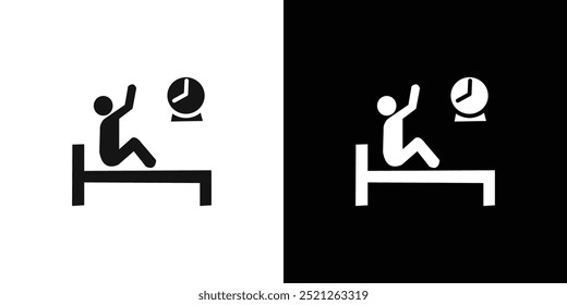 Wake up in the morning icon Flat line illustration