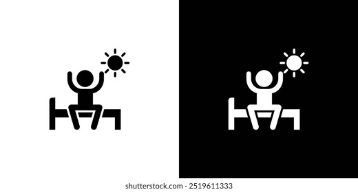 Wake up in the morning icon linear logo isolated