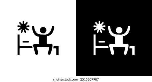 Wake up in the morning icon logo set vector