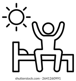 Wake up in the morning icon simple flat icon vector symbol