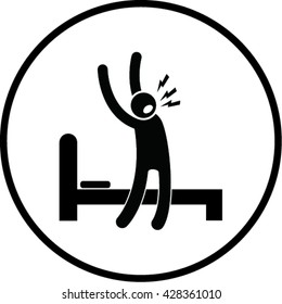 wake up over white background vector illustration 