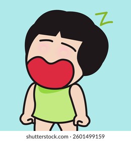 Wake Up Sleepy Head Lady Concept Cartoon Character illustration