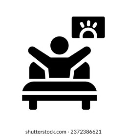 wake up solid icon illustration vector graphic. Simple element illustration vector graphic, suitable for app, websites, and presentations isolated on white background
