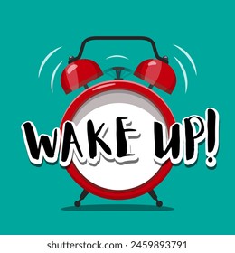Wake up symbol on alarm clock - vector