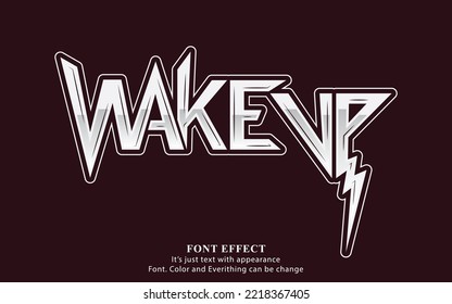 Wake up text effect design style, text vector illustration