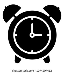 Wake up time or alarm clock icon on white background 