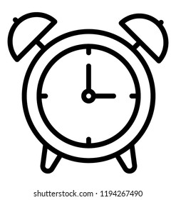 Wake up time or alarm clock icon on white background 