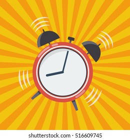 Wake up time. Alarm clock vector illustration