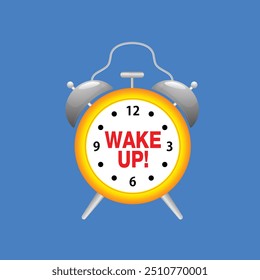 Wake up time, Good morning Alarm clock , vector illustration.
