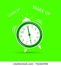 Wake up. Alarm clock icon, vector illustration.