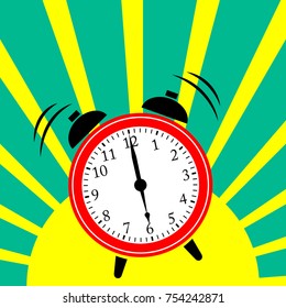 Wake up. Alarm clock icon, vector illustration.