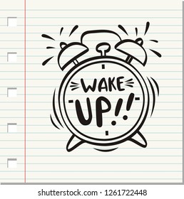 Wake up, inscription on Alarm Clock