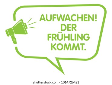 Wake Up, Spring is Coming (Aufwachen, Der Frühling Kommt) Speech Balloon in German 