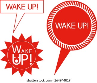 Wake up!
Text embedded in the geometrical structure elaborated design elements.