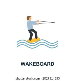 Wakeboard icon. Flat sign element from extreme sport collection. Creative Wakeboard icon for web design, templates, infographics and more