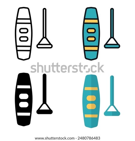 Wakeboard icon represents the board used in the sport of wakeboarding for riding on water while being towed.