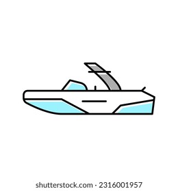 wakeboard ski boat color icon vector. wakeboard ski boat sign. isolated symbol illustration svg