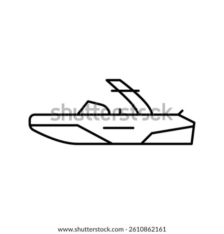 wakeboard ski boat line icon vector. wakeboard ski boat sign. isolated contour symbol black illustration