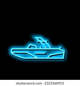 wakeboard ski boat neon light sign vector. wakeboard ski boat illustration svg