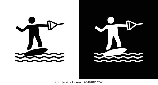 Ícone de Wakeboarding de um vetor de estilo plano